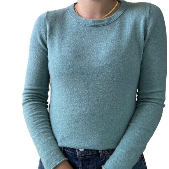J Crew Womens Light Blue 100% Cashmere Italian Crewneck Soft Sweater Sz S - Picture 6 of 6